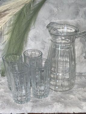 Gibson Home-Clear Glass Pitcher and Tumbler Set - 5-Piece